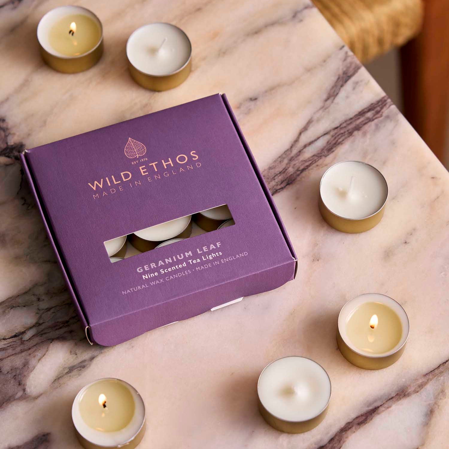 Wild Ethos Geranium Leaf Scented Tealights