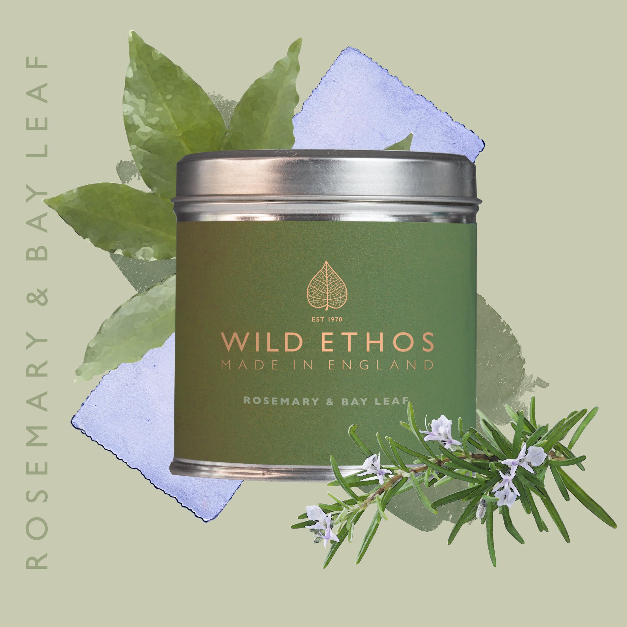 rosemary and bay leaf scented candle