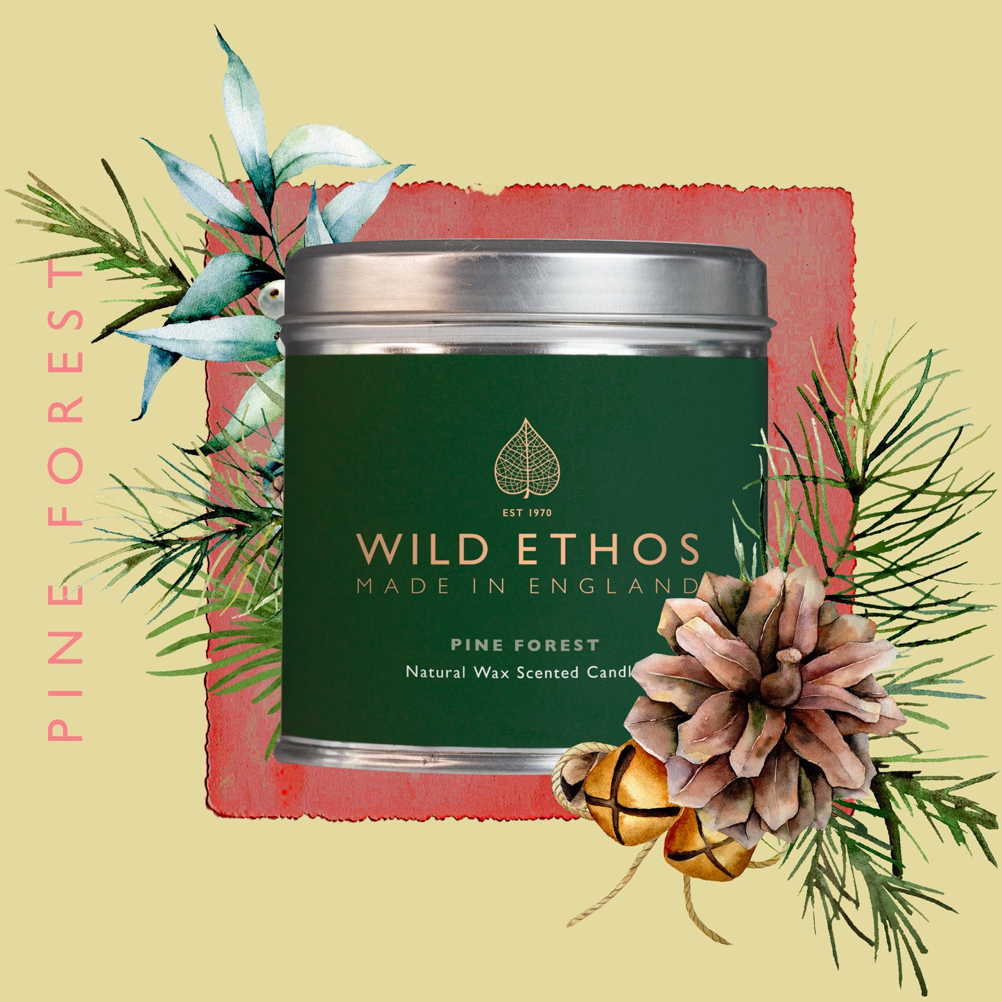 natural wax pine tree candle