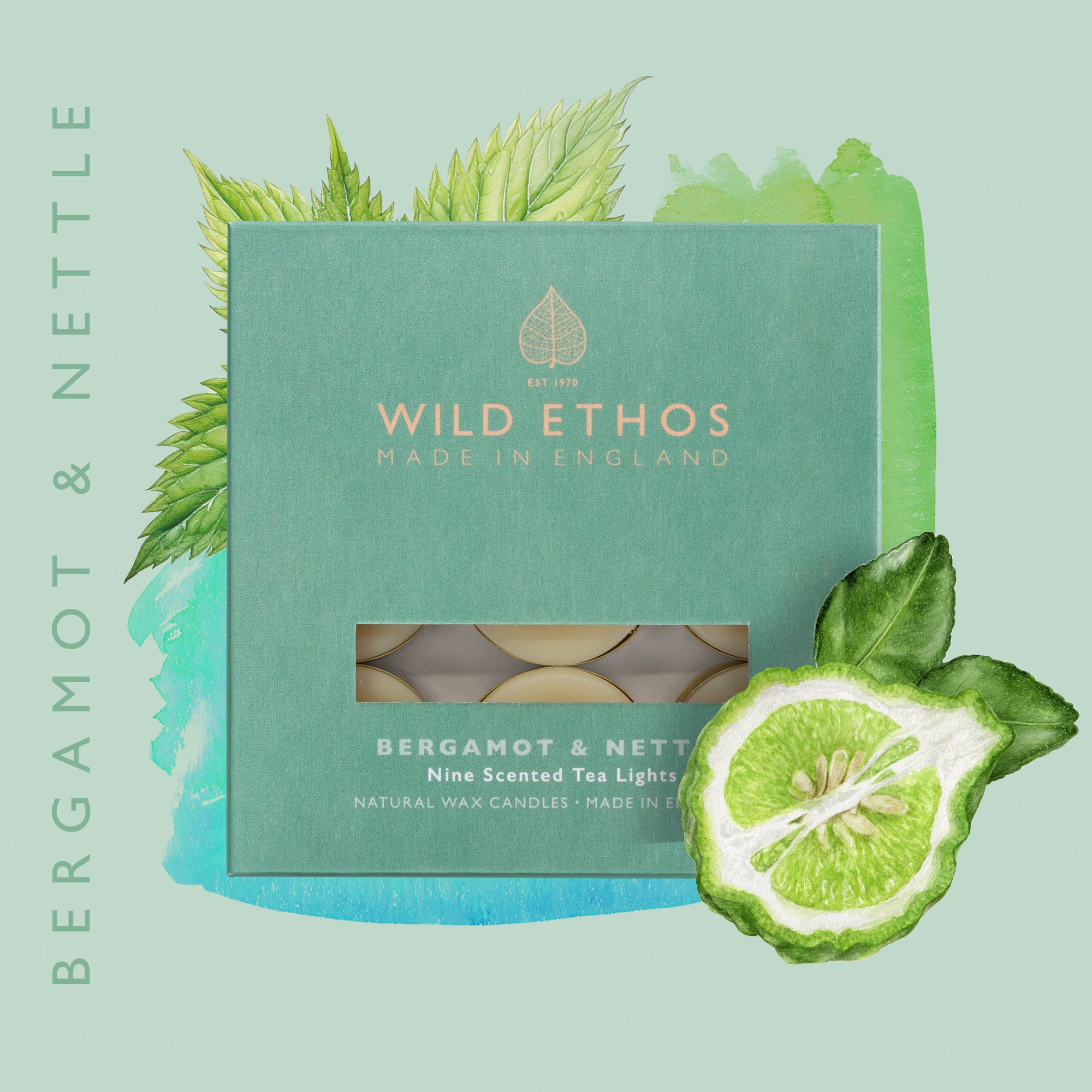 Wild Ethos Bergamot & Nettle Tealights