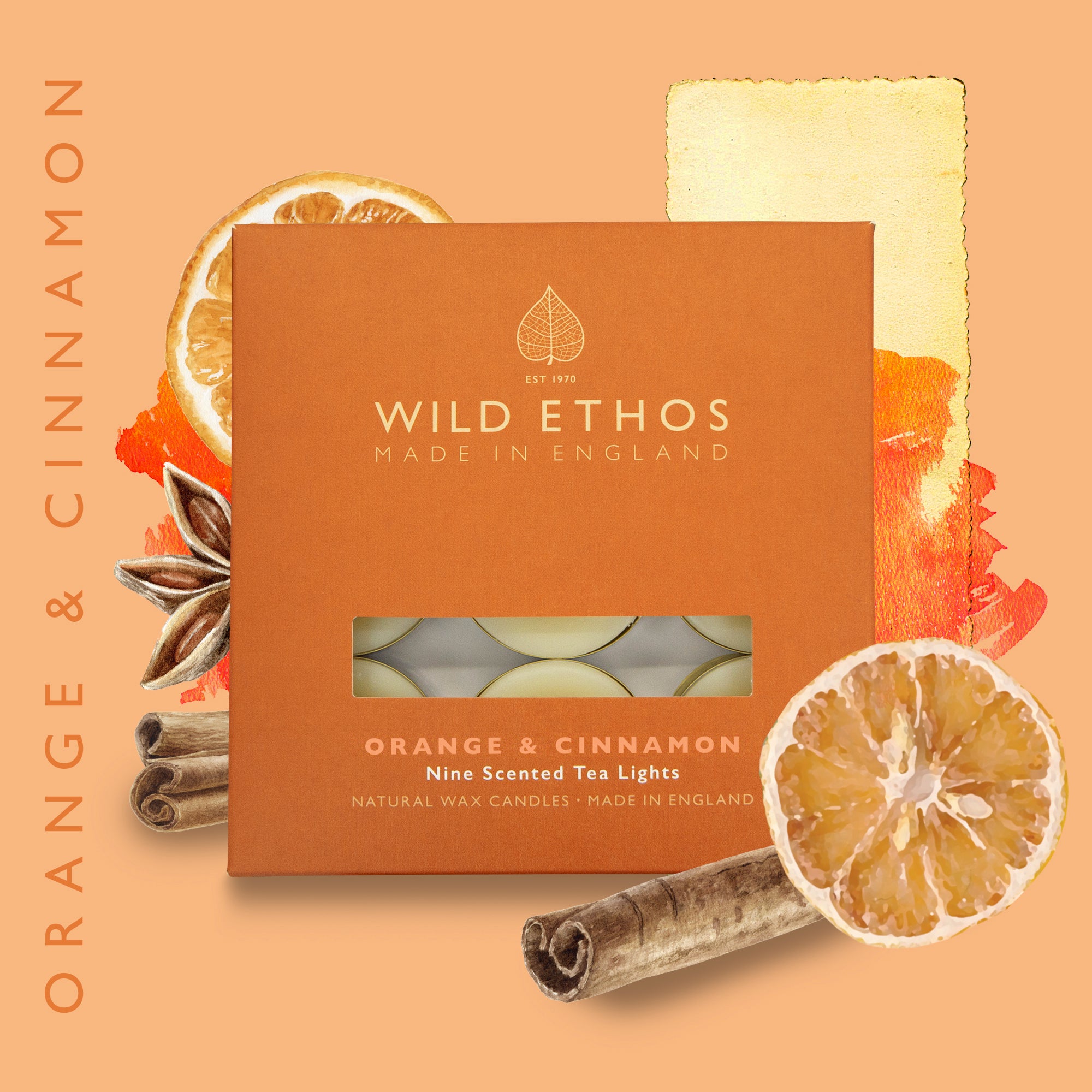 Wild Ethos Cinnamon & Orange Scented Tealights