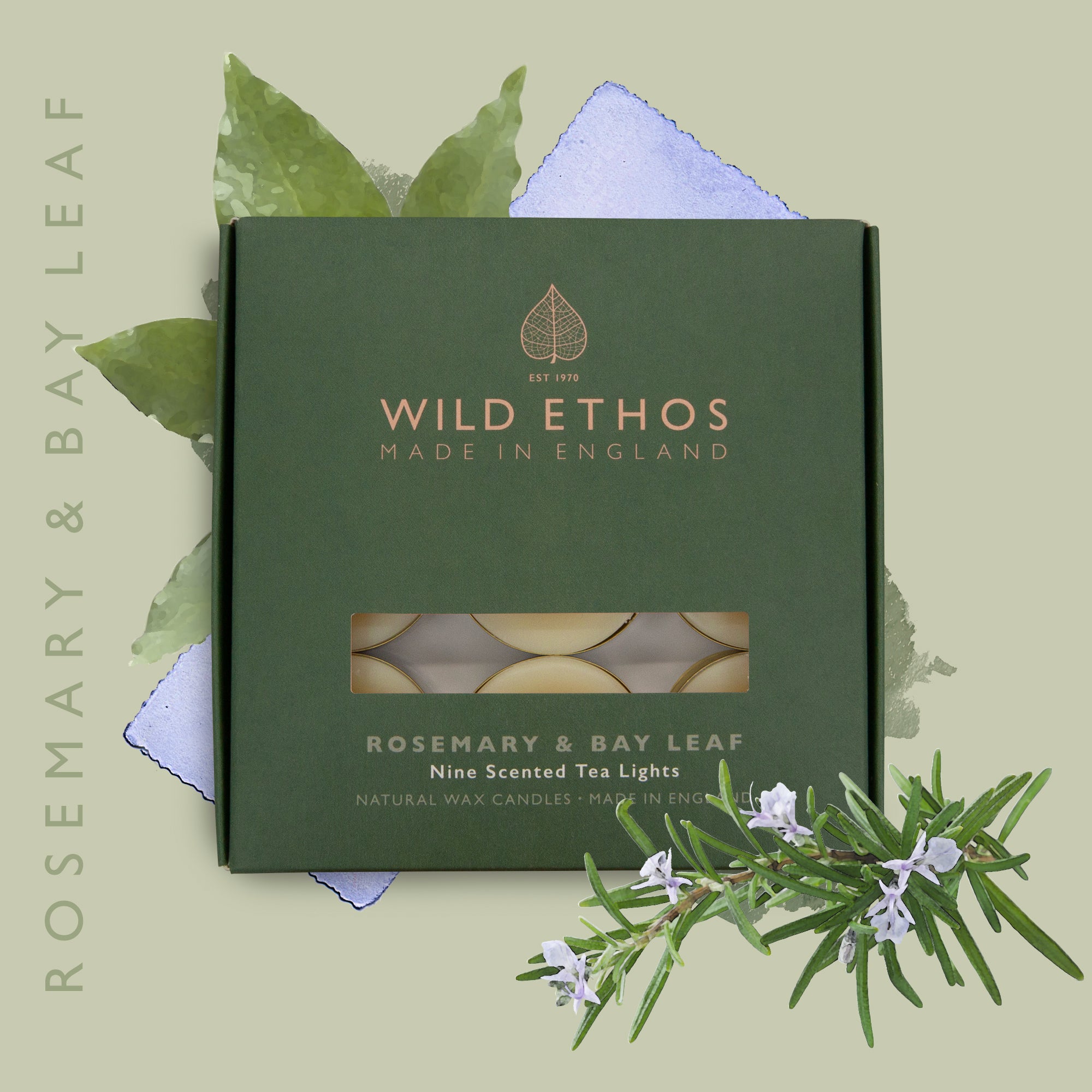 Wild Ethos Rosemary & Bay Leaf Scented Tealights