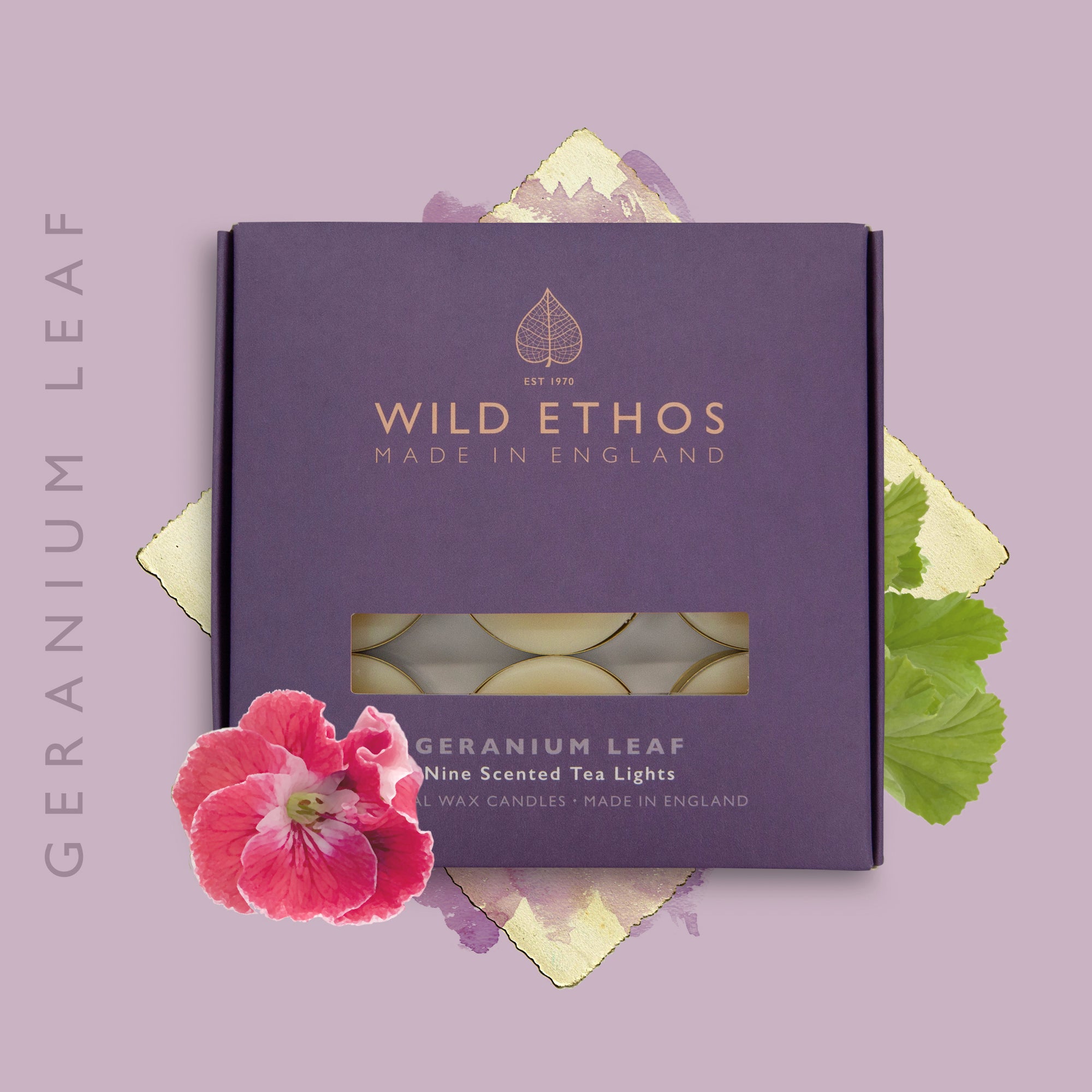 Wild Ethos Geranium Leaf Scented Tealights