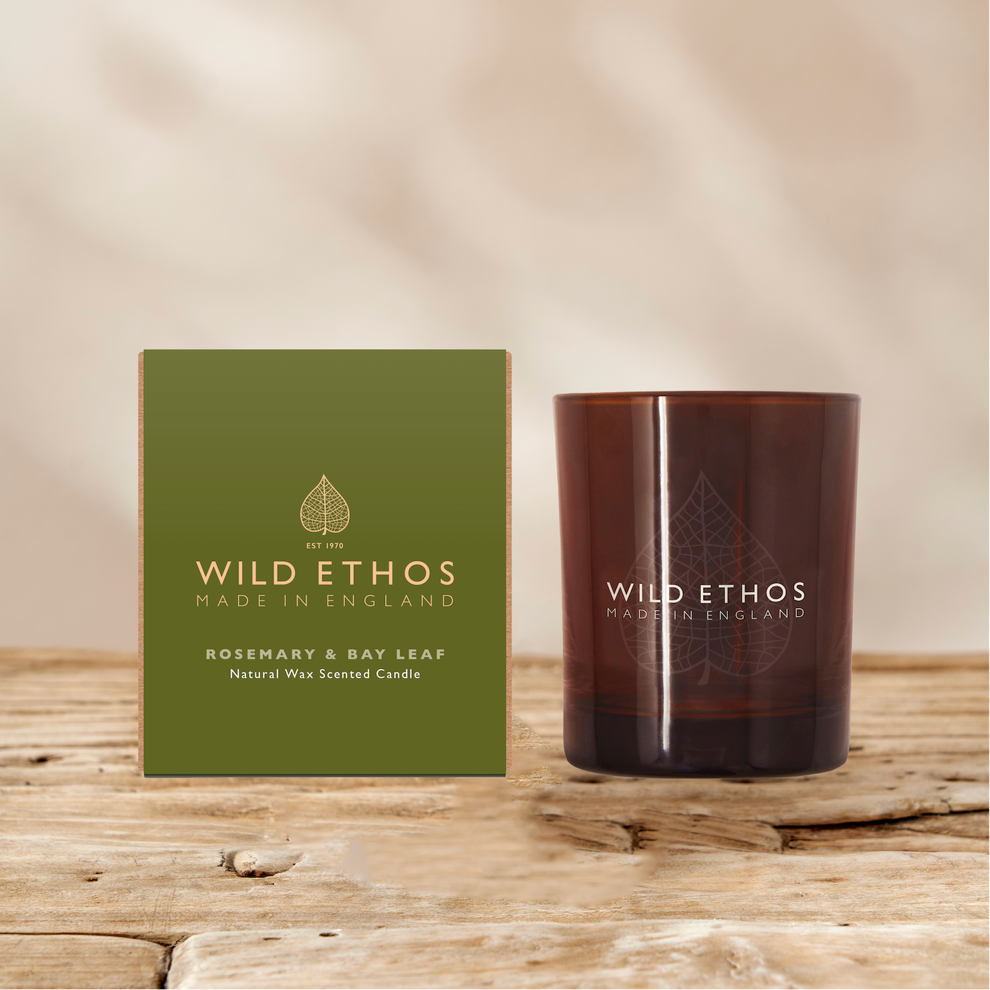 Wild Ethos Rosemary Bay Leaf Glass Candle